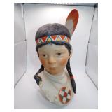 Vintage Native American Child Bust = 9&3/4" to