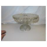 Antique Pattern Glass Cake Stand with Rum Well