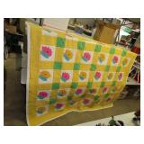 Beautiful Vintage Hand Stitched Quilt = 89" x 60"