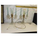 Set of Vintage Electric Lamps with Candle Holders