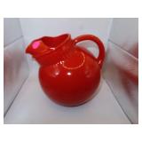 Vintage Enameled Orange Ball Pitcher = 7&1/2' x