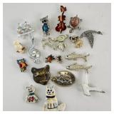 20 Figural Animal & Symbol Pins