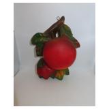Antique Chalkware Apple String Holder = 8&1/2" x