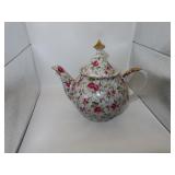 Vintage Lefton Rose Chintz Tea Pot