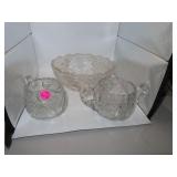 Vintage Cut Crystal Bowl - Cream & Sugar -