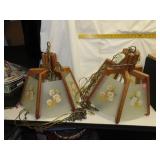 2 Vintage Swag Lamps 17&1/2" x 17&1/2" with long