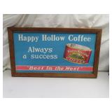 Antique Happy Hollow Coffee Sign in Beech Nut