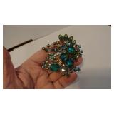 Vintage Emerald Brooch Pin