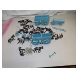 Vintage Hard Plastic 20 Mule Team & Wagons