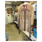Vintage Mid-Century Leather & Mink Coat by
