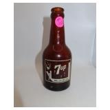 Vintage Amber 7UP Bottle with Bubble Girl = 7 oz