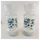 Pair of Antique (Matching) Bristol Vases 11' -