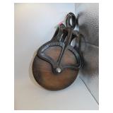 Antique Louden A23 Cast Iron & Wood Pulley