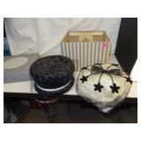 2 Vintage Black Ladies Hats - 1 is straw with