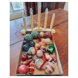 Flat of Antique & Vintage Christmas Ornaments &