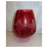 Vintage Ruby Cut to Clear Vase = 11&1/4' x 8&1/2'