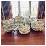 8 Piece Vintage Asta Enameled Cast Iron Cookware