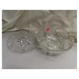 2 Pieces Vintage Cut Crystal (Plate = 8' & Bowl =