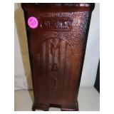 Antique Visible Mail Box = Amber Glass & Metal
