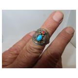 Vintage Native American Sterling Silver -Turquoise