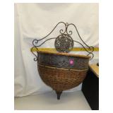 NO SHIPPING - Metal & Wicker Wall Hanging - Very