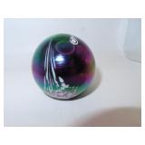 Vintage Art Glass Paperweight = 2&3/8'