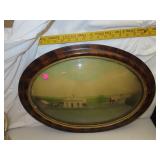 NO SHIPPING - Antique Oval Convex Glass Frame with