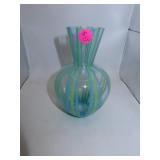 Vintage Striped Vase = 6&1/2'