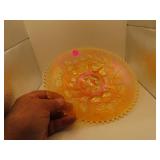 Antique Northwood Three Fruits Footed Plate = 9'