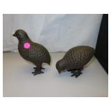 2 Vintage Cast Iron Quail = 7' & 4&3/4'