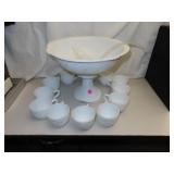 Mid-Century McKee Concord Milk Glass Punch Bowl