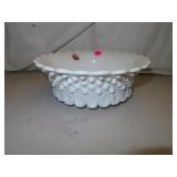 Vintage Fenton Hobnail Milk Glass Bowl = 8&1/2" x