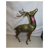 Vintage Brass Buck Deer = 13&7/8" x 9"
