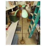 NO SHIPPING - Antique Floor Lamp with Slag Glass
