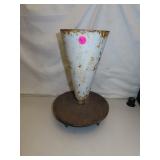Antique Cast Iron Cemetery Vase = 12" x 8" Signed
