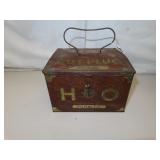 Antique H-O Cut Plug Tobacco Tin = 6&1/2' x 5' x