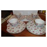 Set of Vintage Lefton - Rose Chintz Snack Sets