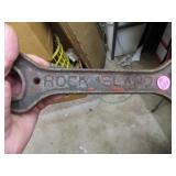 Antique Rock Island Cast Iron Wrench = 10" long