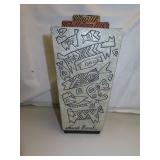 Vintage Laurel Burch Signed Vase Aztec Design by