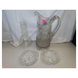 EAPG Pitcher - 11" - crack at top of handle -