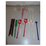 16 Vintage Swizzle Sticks = Las Vegas - Hawaii &