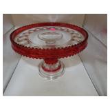 Beautiful Pedistal Cake Plate = 9' x 6&5/8'