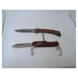 2 Pocket Knives with Belt Sheaths - Rodgers Army