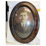 NO SHIPPING - Antique Convex Glass Picture