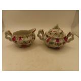Vintage Lefton 'Rose Chintz' Small Cream & Sugar