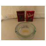 2 Vintage Velvet Tobacco Tins & Embassy Suites