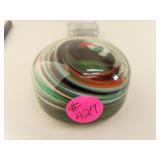 Vintage Art Glass Paperweight = 2&1/2" x 1&5/8"