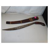 Vintage Knife with Sheath = 14&3/4' long -Made in