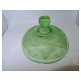 Vintage Green Depression Georgian Love Birds Lid