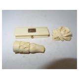 3 Piece Vintage Celluloid = Ornate Cigar Smoking